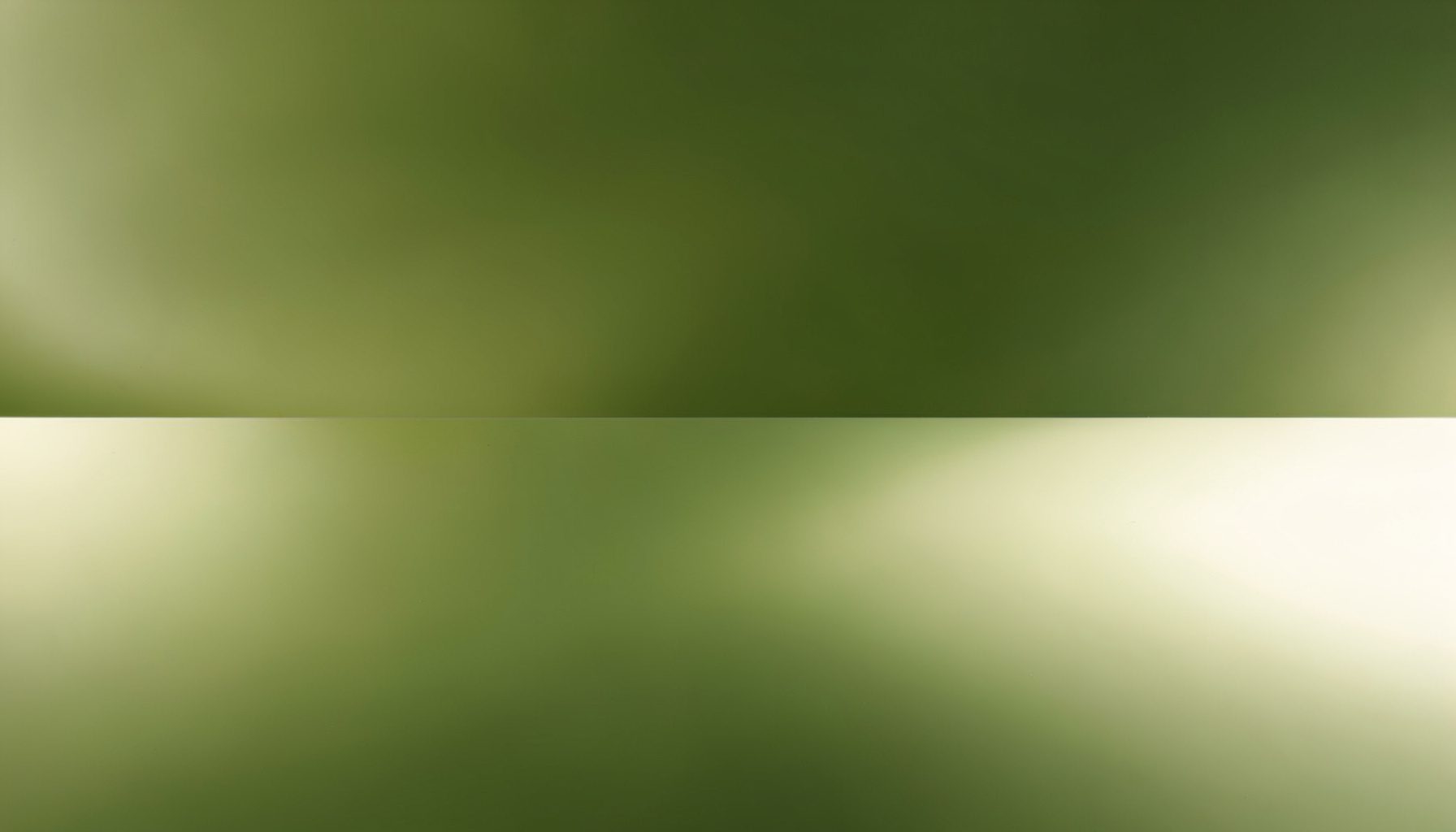 Abstract muted composition of olive and ivory tones with a subtle horizontal divide, evoking reflection and critical thinking