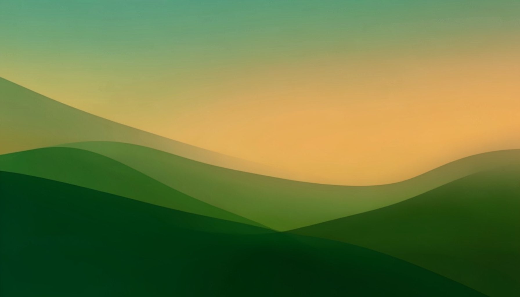Wide abstract gradient landscape in deep green and amber tones suggesting horizon and open sky, hopeful expansive mood